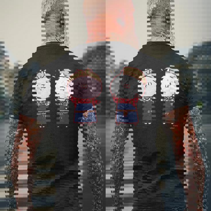 うさまる うさまるとうさこ ダークカラー メンズTシャツ バックプリント 高齢者への贈り物