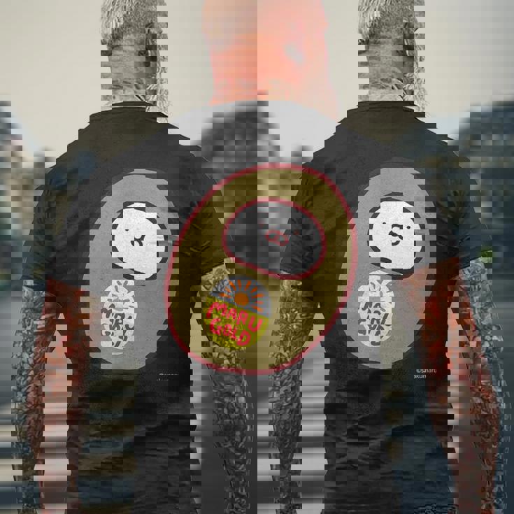 うさまる キウイまる ダークカラー メンズTシャツ バックプリント 高齢者への贈り物