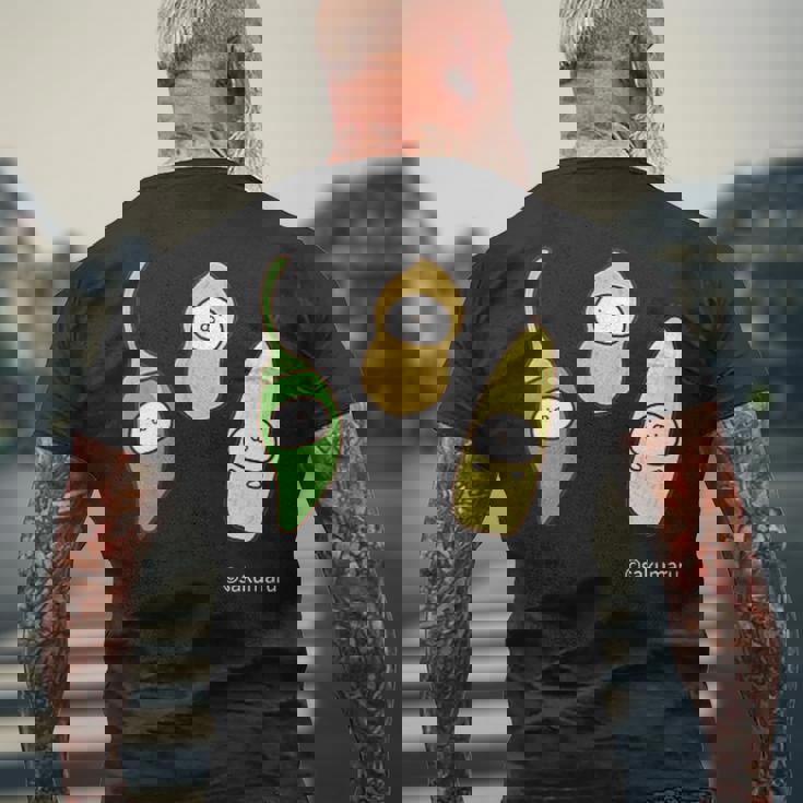 うさまる ベジまるズ ダークカラー メンズTシャツ バックプリント 高齢者への贈り物