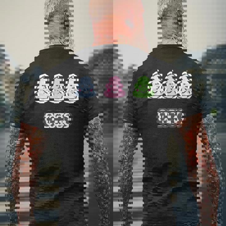 うんこ くん《3 スリー》【Unko】うんち ポップ ゆるくて かわいい キャラクター イラスト メンズTシャツ バックプリント 高齢者への贈り物