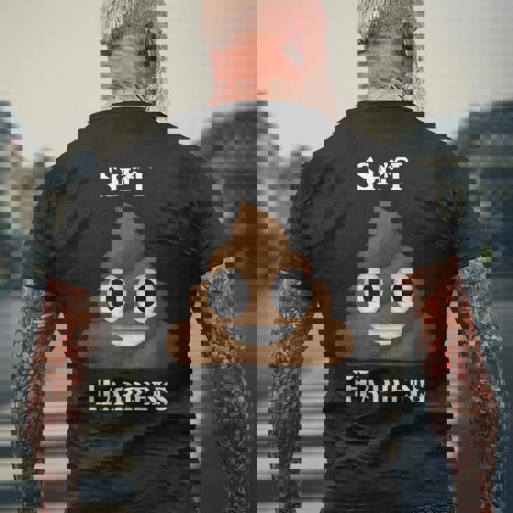 うんちパイル Happensmiling Happy メンズTシャツ バックプリント 高齢者への贈り物