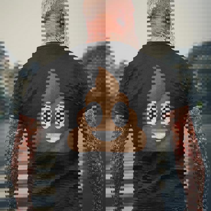 うんちパイル 笑顔 ハッピー うんちパイル うんちの渦 かわいい おもしろい メンズTシャツ バックプリント 高齢者への贈り物