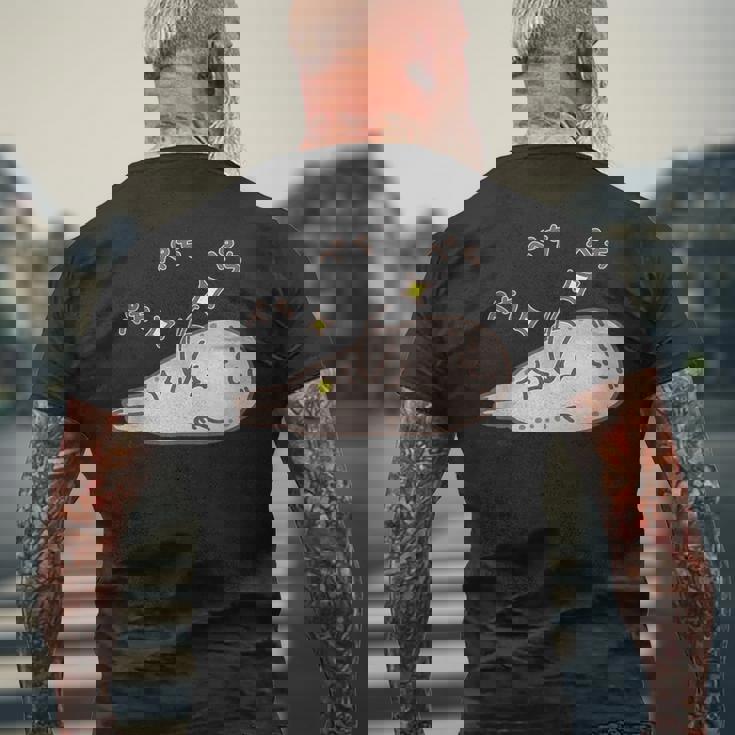 おなかをぺちぺちするアザラシちゃん おもしろ ネタ 水族館 かわいい メンズTシャツ バックプリント 高齢者への贈り物