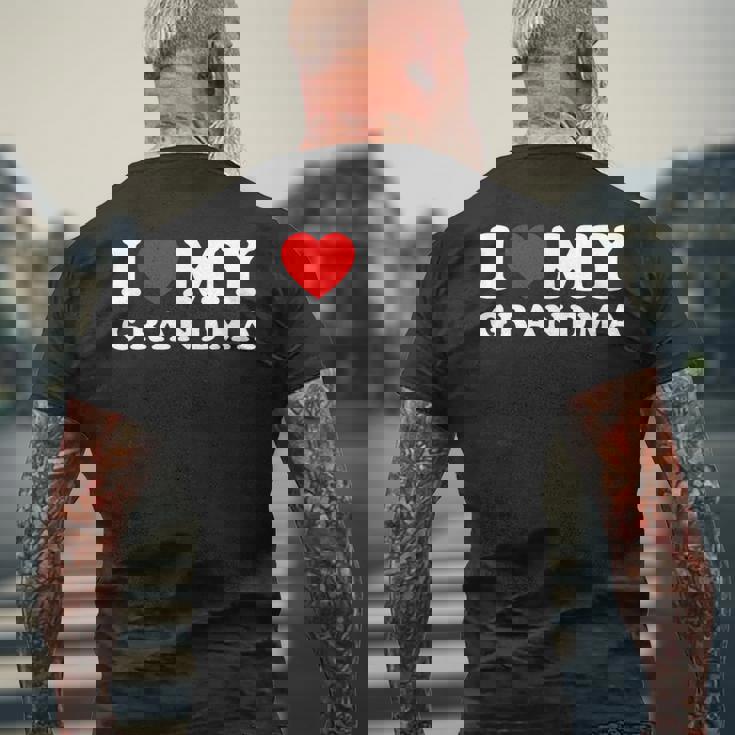 おばあちゃん大好きおばあちゃん大好き メンズTシャツ バックプリント 高齢者への贈り物