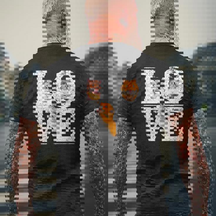 おもしろい I Love Hamsters ギフト かわいい ハムスター ペット好き ハムスター メンズTシャツ バックプリント 高齢者への贈り物