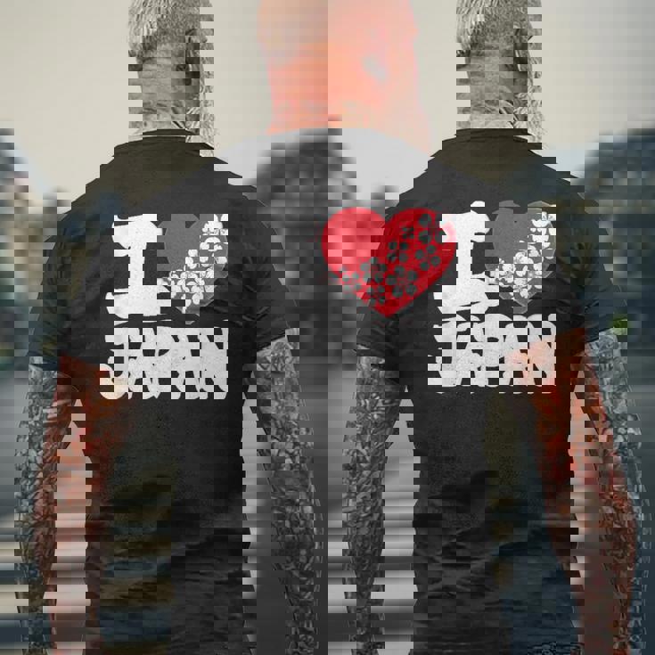 おもしろい日本の国旗 愛 日本のフランスの旗 I Love Japan Meme メンズTシャツ バックプリント 高齢者への贈り物