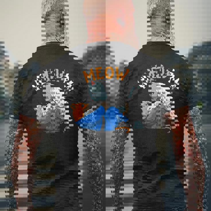 おもしろい柔術猫 柔術愛好者 柔術猫 メンズTシャツ バックプリント 高齢者への贈り物