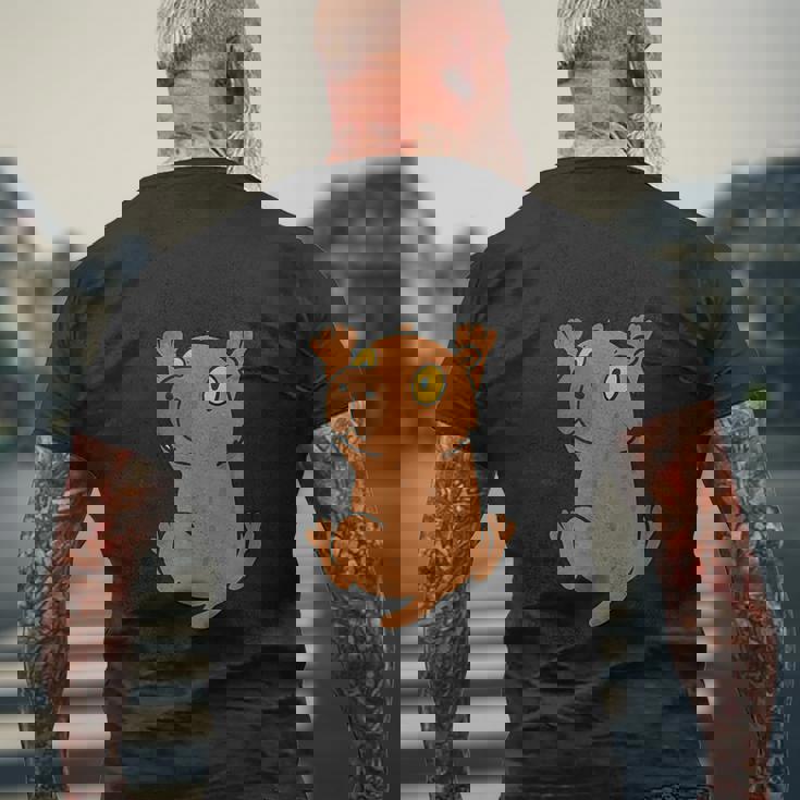 おもしろカピバラ ぶら下げ 傷 ママ パパ キッズ メンズTシャツ バックプリント 高齢者への贈り物