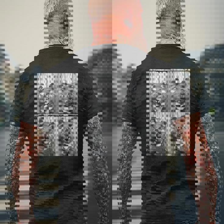 おもしろコアラ顔笑いコアラ動物写真かわいいコアラ メンズTシャツ バックプリント 高齢者への贈り物