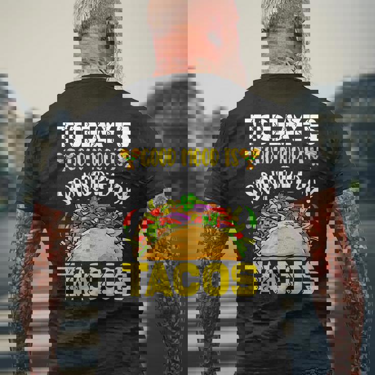 おもしろタコス シンコ・デ・マヨ タコスフェスティバル ビーガン メキシコ料理 メンズTシャツ バックプリント 高齢者への贈り物