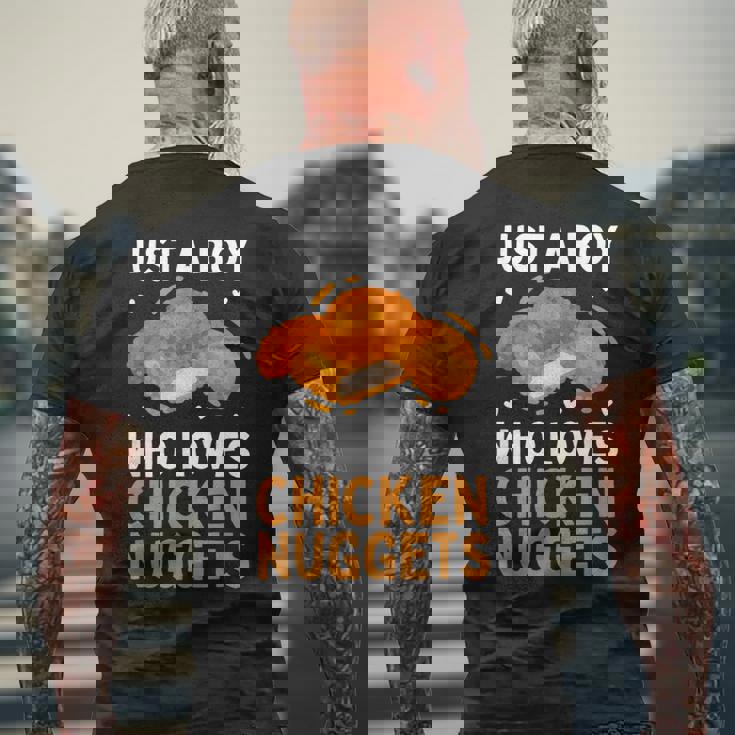 おもしろチキンナゲット メンズ ボーイズ キッズ チキンナゲット愛好家向け メンズTシャツ バックプリント 高齢者への贈り物