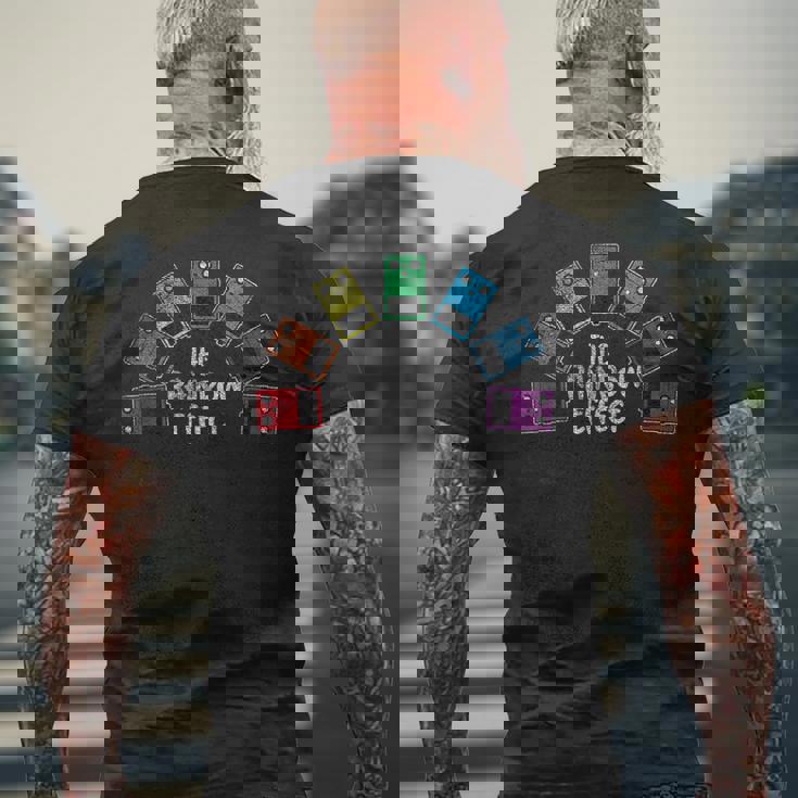 おもしろレインボーエフェクトギターペダルtシャツ メンズTシャツ バックプリント 高齢者への贈り物