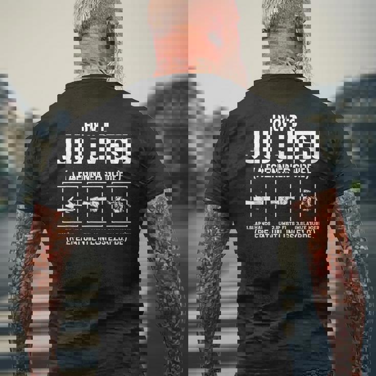 おもしろ柔術初心者ガイド ブラジリアン柔術 メンズTシャツ バックプリント 高齢者への贈り物