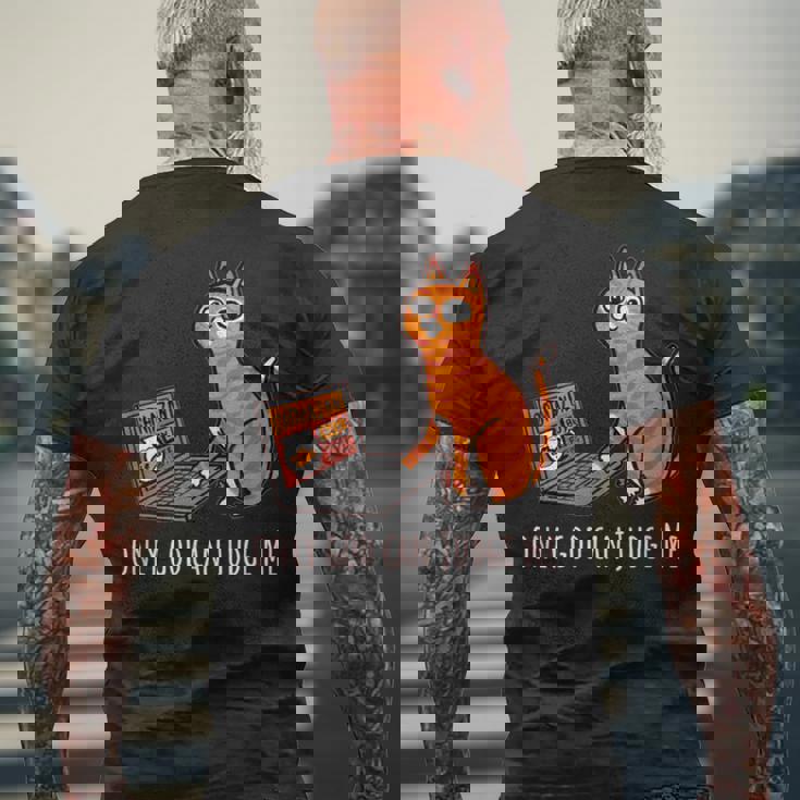 おもしろ猫 通販 イラスト グラフィック メンズTシャツ バックプリント 高齢者への贈り物