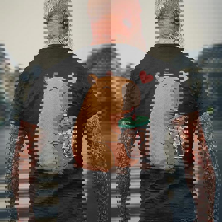 かわいい カピバラ ドリンク バブルティー カワイイ Capy Lover キッズ ガールズ メンズTシャツ バックプリント 高齢者への贈り物