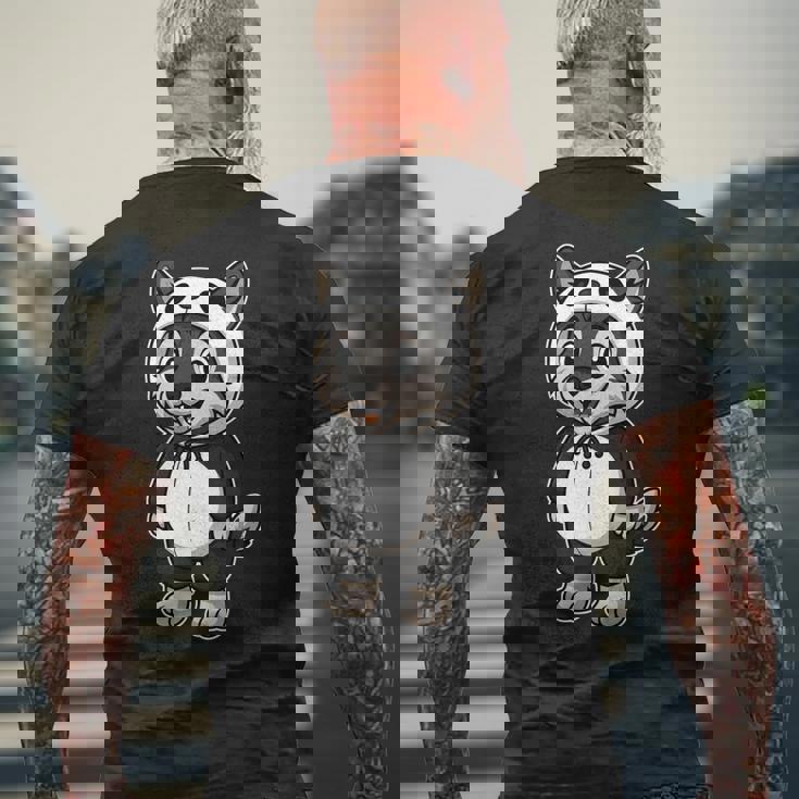 かわいいオオカミのパンダコスチューム ガールズ キッズ オオカミ愛好家 長袖tシャツ メンズTシャツ バックプリント 高齢者への贈り物