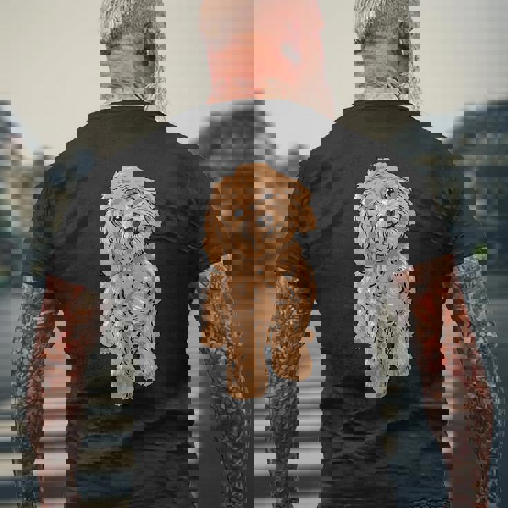 かわいいコッカプー 犬 イラスト コッカプー オーナー ラブ メンズTシャツ バックプリント 高齢者への贈り物