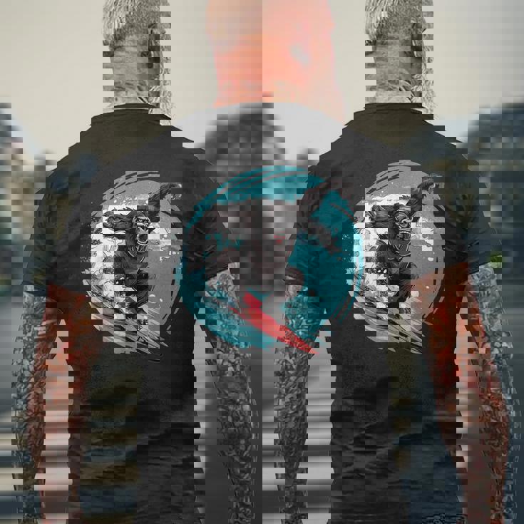 かわいいゴリラサーフィン メンズTシャツ バックプリント 高齢者への贈り物