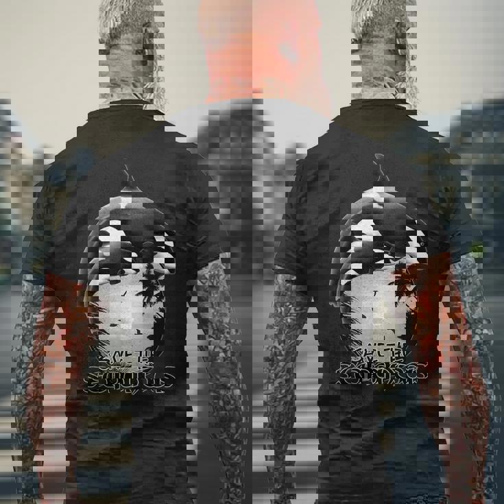 かわいいシャチサモアポリネシア メンズTシャツ バックプリント 高齢者への贈り物