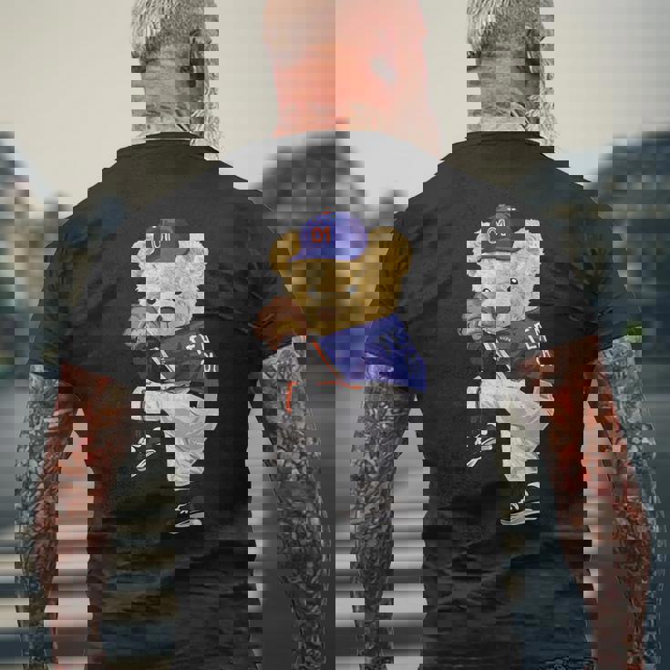 かわいいテディベア 野球ジャグ スウェットシャツ メンズTシャツ バックプリント 高齢者への贈り物