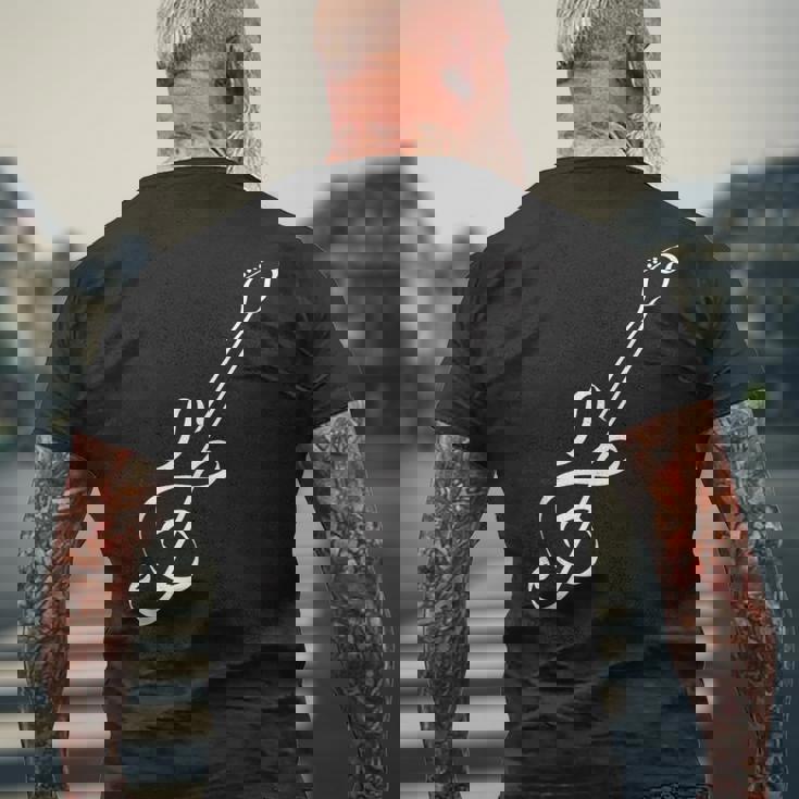 かわいいノートギターの形 メンズTシャツ バックプリント 高齢者への贈り物