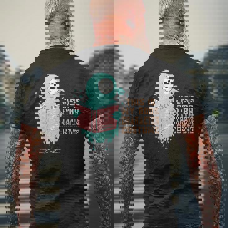 かわいいピジョン This Is My Book キャラクターコスチューム 読書用 メンズTシャツ バックプリント 高齢者への贈り物