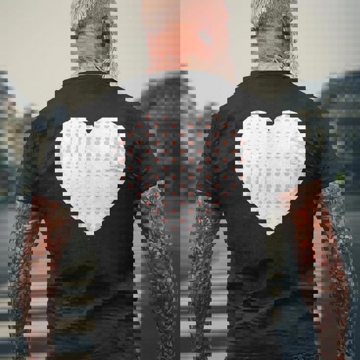 かわいいピーチピンクの水玉模様ミニマリストグラフィック。 メンズTシャツ バックプリント 高齢者への贈り物