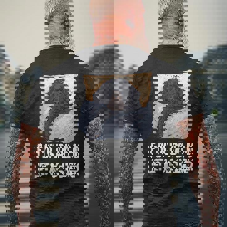 かわいいフラットコートレトリバー If You Love Meleep メンズTシャツ バックプリント 高齢者への贈り物