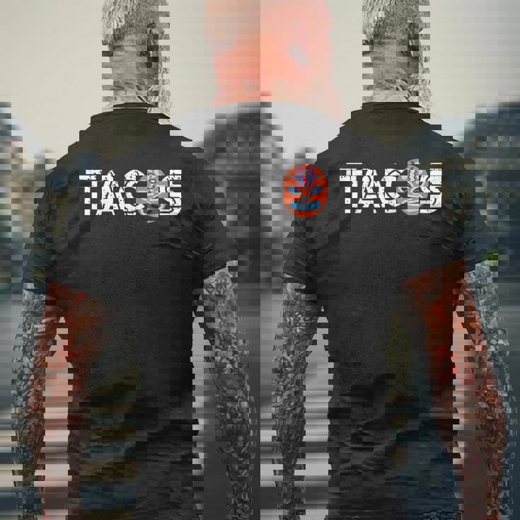 かわいいユニークなルチャリブレレスリングマスク タコスギフト メンズTシャツ バックプリント 高齢者への贈り物