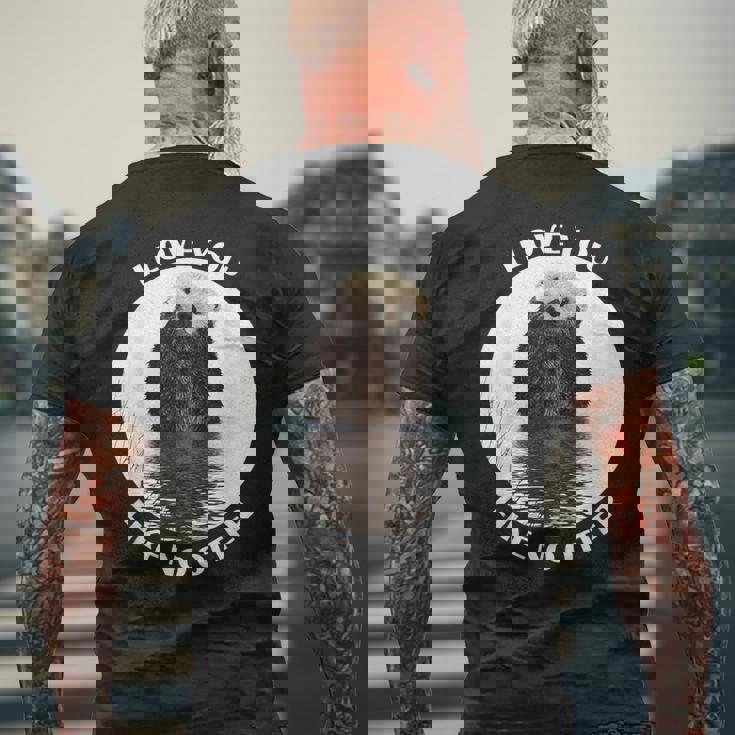 かわいいラッコ 言って I Love You Like No Otter私はあなたを愛しています メンズTシャツ バックプリント 高齢者への贈り物