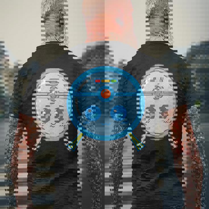 かわいいロボット掃除機掃除カワイイキッズ メンズTシャツ バックプリント 高齢者への贈り物