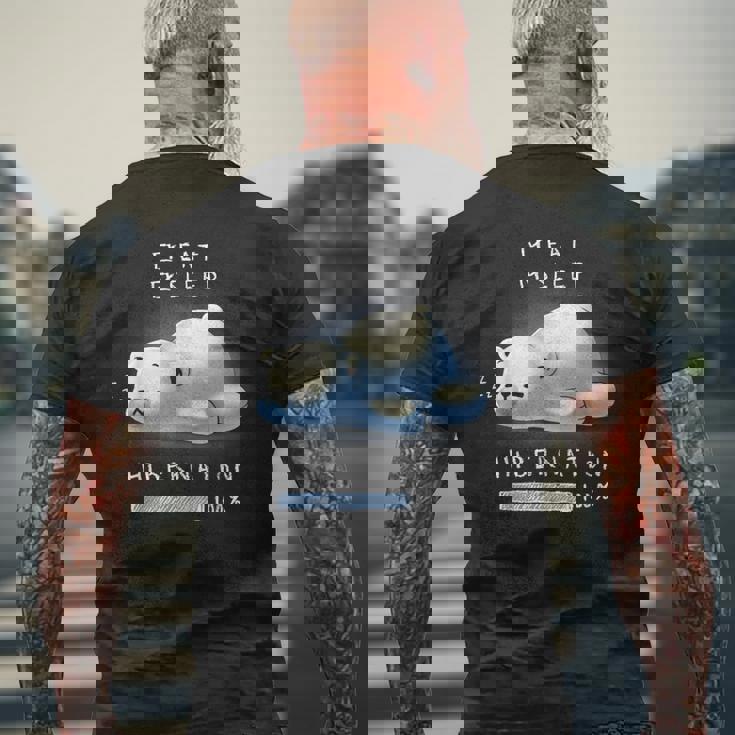 かわいい怠け者のシロクマの冬眠 メンズTシャツ バックプリント 高齢者への贈り物