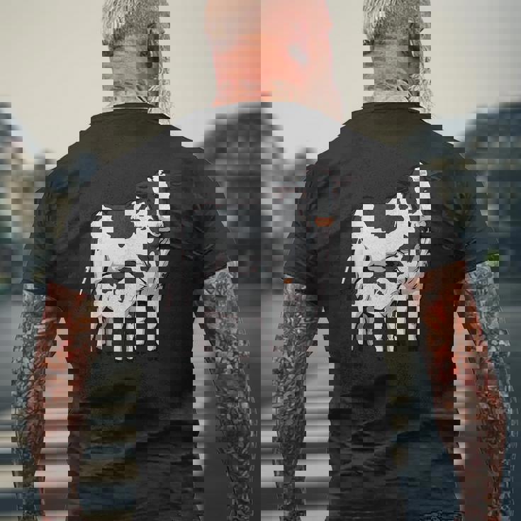 かわいい牛の絵 牛のアート 子牛 牛 母牛 メンズTシャツ バックプリント 高齢者への贈り物