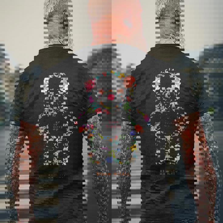 くま やさしい春 美しさのかたち シンプルに咲こう 私らしく メンズTシャツ バックプリント 高齢者への贈り物