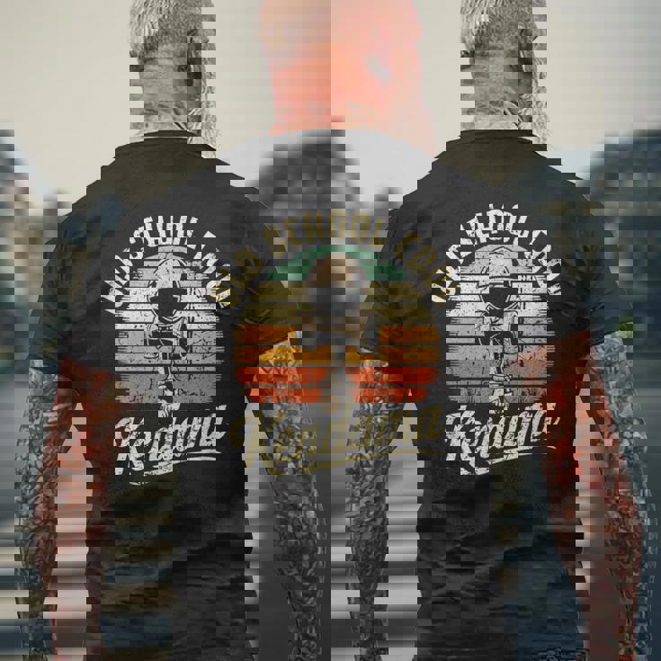 けん玉 ヴィンテージ サンセット デザイン レトロ 剣玉 スピリット オブ けん玉 メンズTシャツ バックプリント 高齢者への贈り物