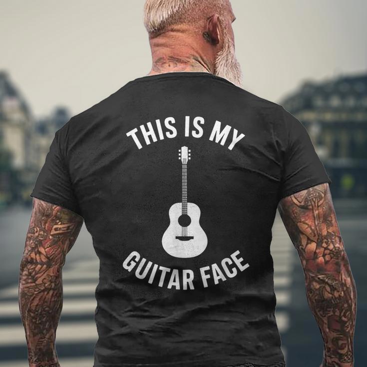 これは私のギターフェイスです ミュージシャン ギタリスト アコースティックギター メンズTシャツ バックプリント 高齢者への贈り物