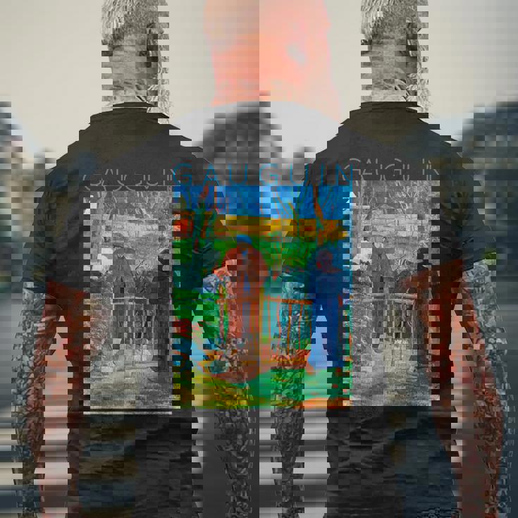 こんにちはゴーギャンさん メンズTシャツ バックプリント 高齢者への贈り物