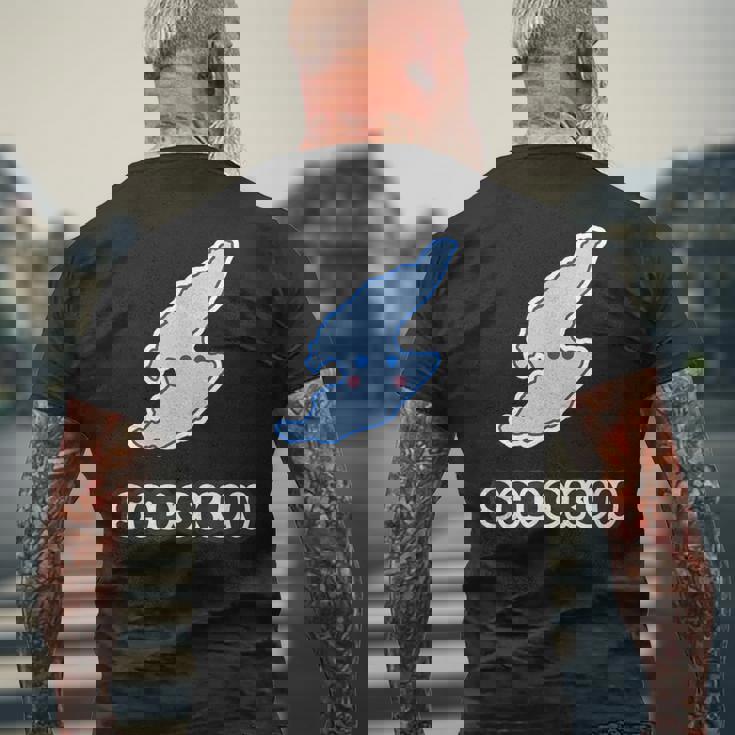 さどくんadokun 佐渡島【非公式 キャラクター】佐渡ヶ島 お土産かわいい 地図 面白 メンズTシャツ バックプリント 高齢者への贈り物