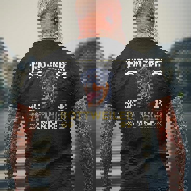 しかし、私のロットワイラーは私を愛している 犬の恋人 ロットワイラー メンズTシャツ バックプリント 高齢者への贈り物