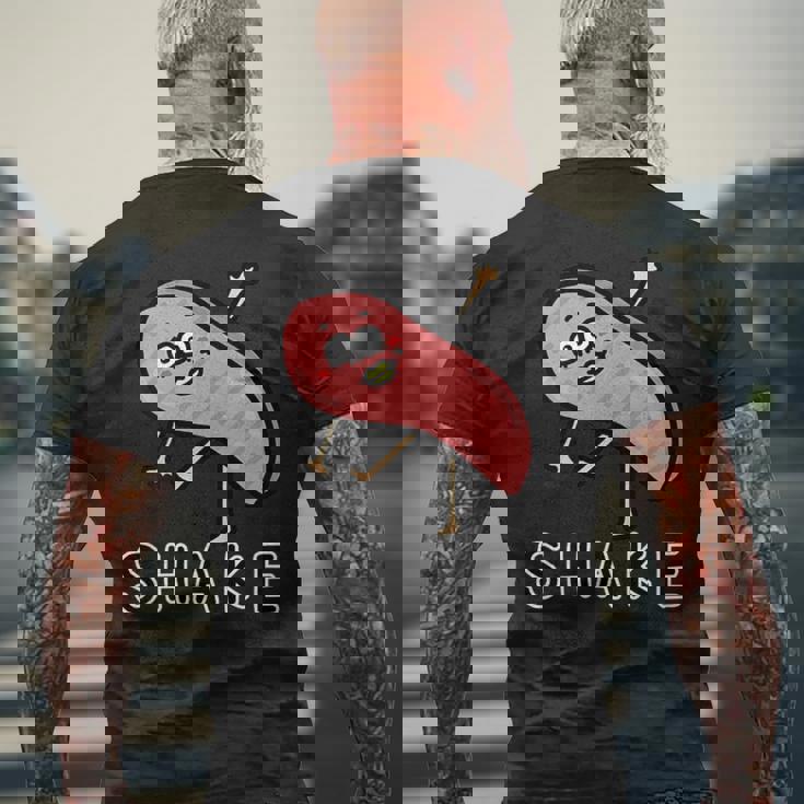 しゃけの切り身さん メンズTシャツ バックプリント 高齢者への贈り物