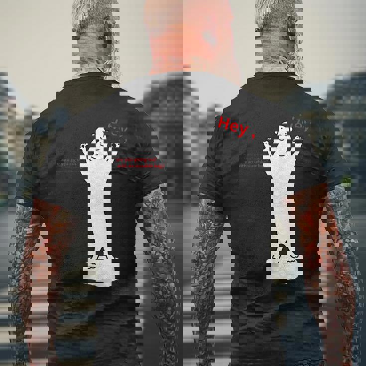 しろくま 北極クマ くま 流氷 動物 エコバック オリジナルデザイン 手描き イラスト ロゴプリント かわいい おもしろ メンズTシャツ バックプリント 高齢者への贈り物