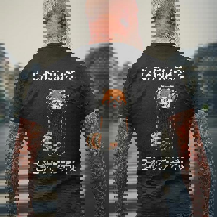 じゅげむじゅげむ五秒でブチギレ ネタ 落語 言い間違い もじり ジョーク ギャグ ツッコミ レッサーパンダ おもしろ メンズTシャツ バックプリント 高齢者への贈り物