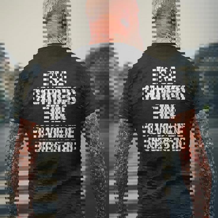 それは商工会議所のことだ（君には分からないだろう）-Chambers メンズTシャツ バックプリント 高齢者への贈り物