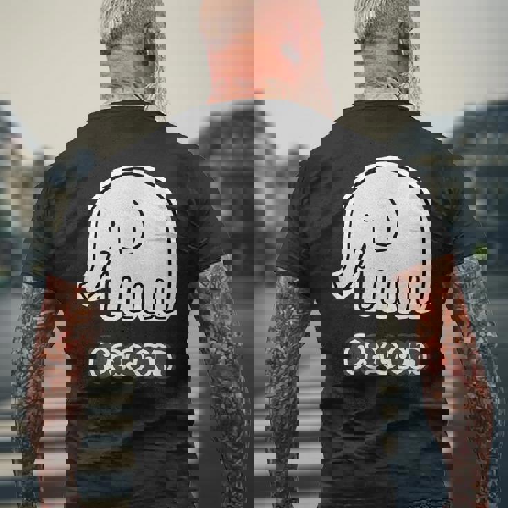 ぞうさん【Paoon】象【どうぶつフレンズ】かわいい 動物 キャラクター イラスト メンズTシャツ バックプリント 高齢者への贈り物