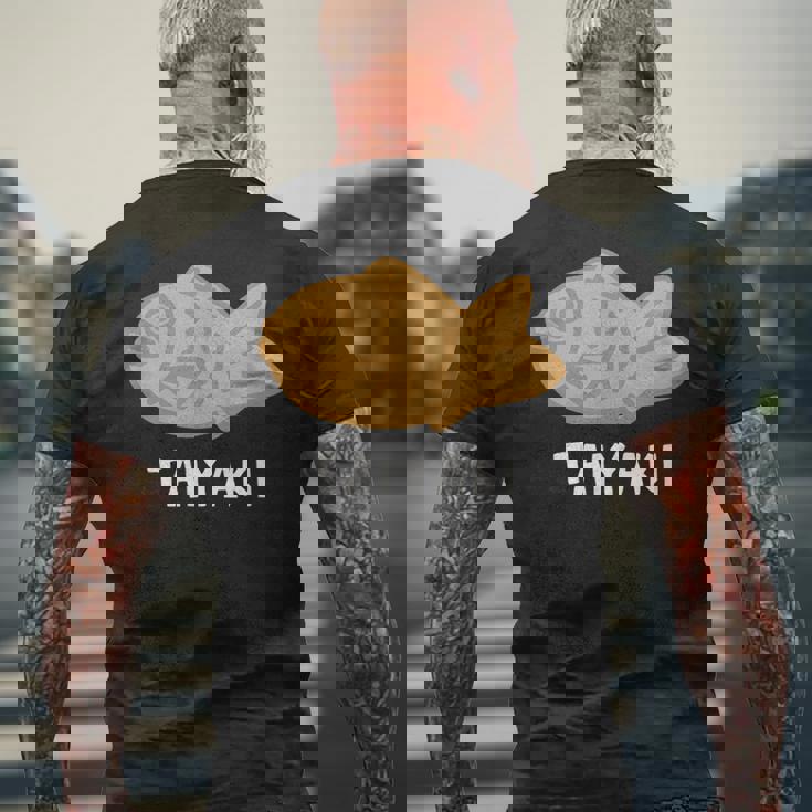 たい焼き 鯛焼き タイヤキ イラスト 和菓子 かわいい 簡単 おもしろ メンズTシャツ バックプリント 高齢者への贈り物