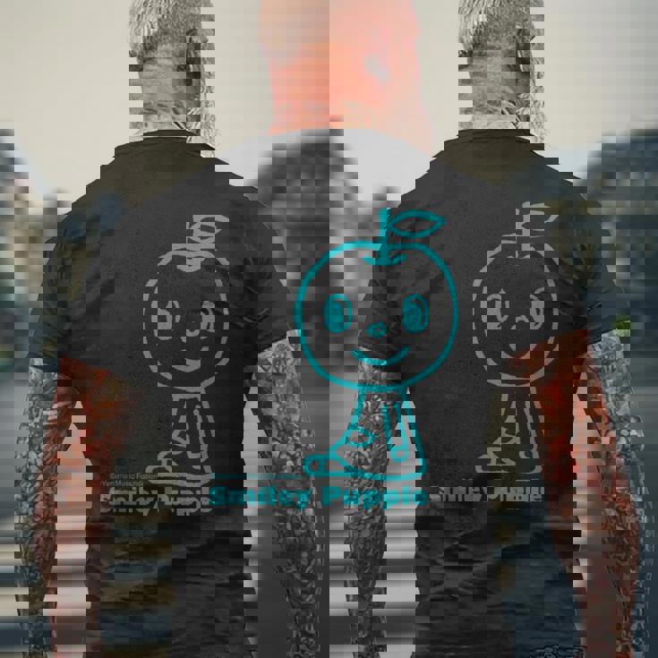 にっこりごきげん！おすわりぷっぷる メンズTシャツ バックプリント 高齢者への贈り物