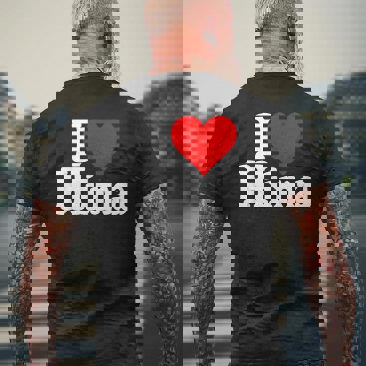 にハートのひな名前が大好き メンズTシャツ バックプリント 高齢者への贈り物