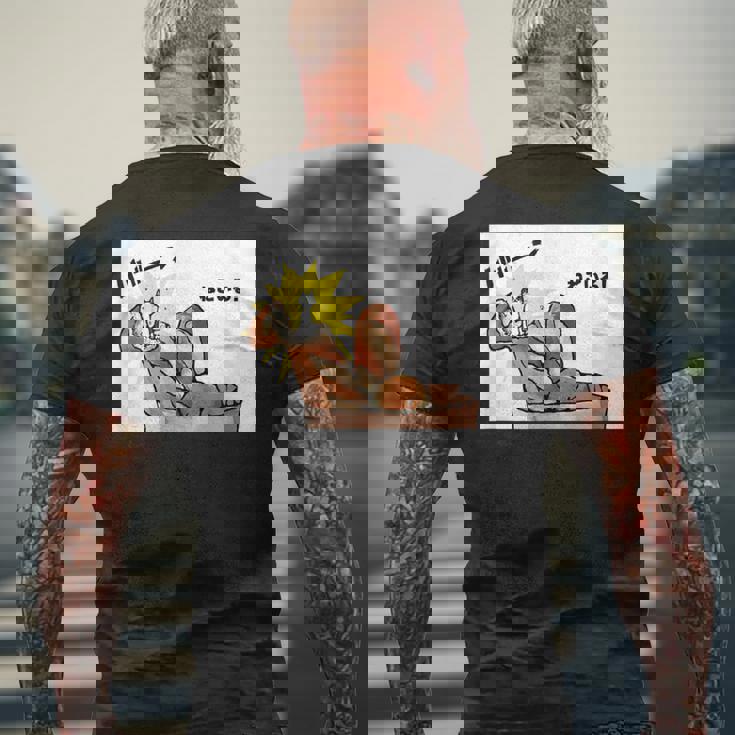 ねこいる！ババーン メンズTシャツ バックプリント 高齢者への贈り物