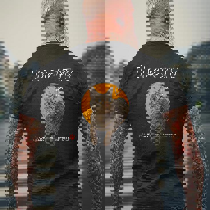 ねこだいすき 猫 キジトラ猫 かわいい Cat メンズTシャツ バックプリント 高齢者への贈り物