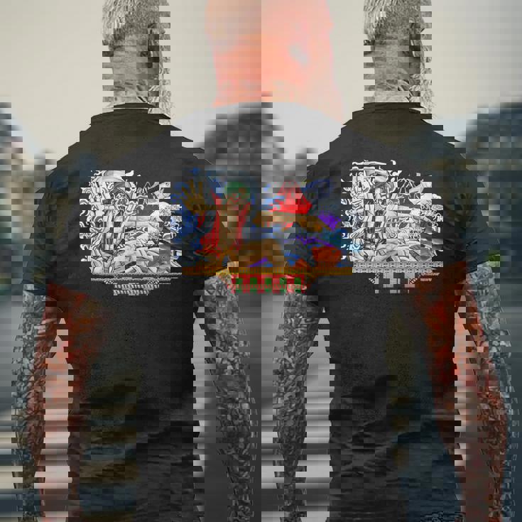 ねぶたデザイン ミナト メンズTシャツ バックプリント 高齢者への贈り物